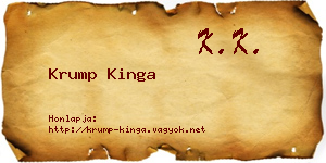 Krump Kinga névjegykártya
